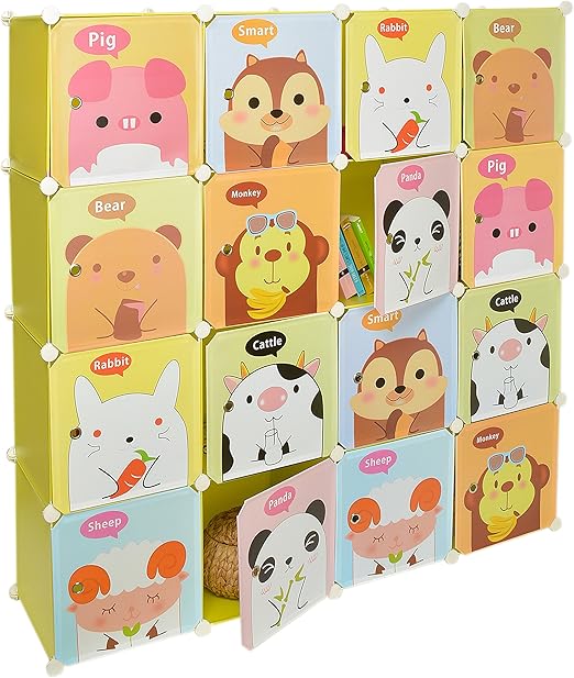 Ts Ideen Kinder Kleiderschrank Garderobe Flur Dielen Schrank Regal In Grun Mit Sussen Motiven 145 X 145 Cm Amazon De Kuche Haushalt