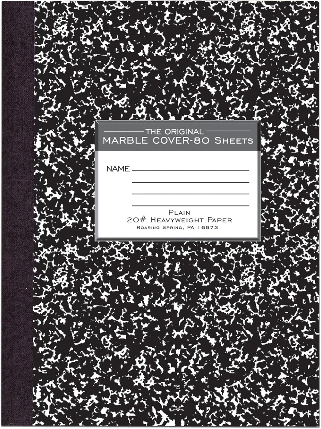 Amazon Com Roaring Spring 80 Sheets Plain Unruled Hard Cover Marble Composition Notebook 10 25 X 7 875 80 Sheets Composition Notebooks Office Products