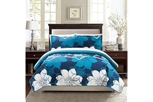 Chic Home Woodside Quilt, Queen, Blue