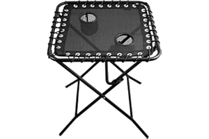 TechCare Massager Outdoor Side Table Patio Folding Heavy Duty Coffee Table with Cup Holders for Picnic Outdoors