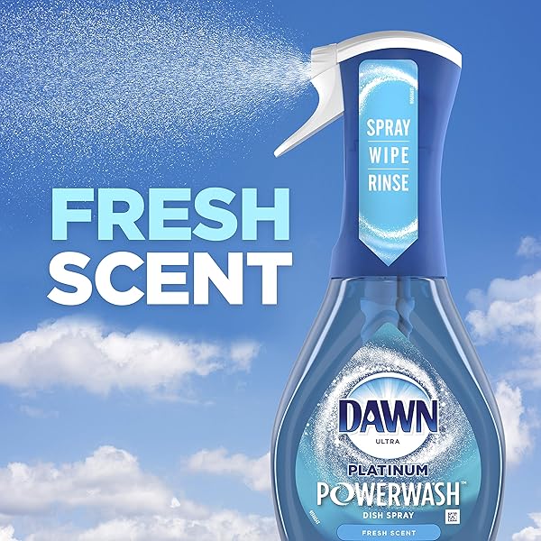 DAWN PLATINUM POWERWASH DISH SPRAY, DISH SOAP, FRESH SCENT REFILL, 16 FL OZ (PACK OF 1)