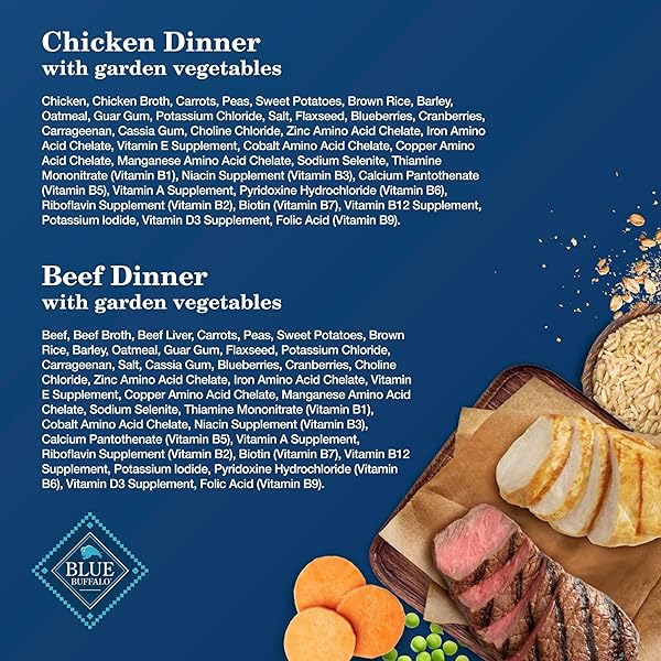 BLUE BUFFALO HOMESTYLE RECIPE ADULT WET DOG FOOD, MADE WITH NATURAL INGREDIENTS, CHICKEN AND BEEF DINNER VARIETY PACK, 12.5-OZ CANS (6 COUNT, 3 OF EACH)