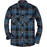 Alimens & Gentle Men's Button Down Regular Fit Long Sleeve Plaid Flannel Casual Shirts