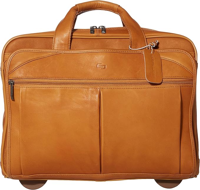 rolling leather briefcase