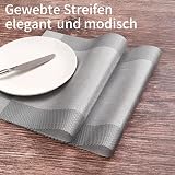 Miorkly Placemats and Coasters Set of 4 Silver Grey PVC 18x12 in view 4
