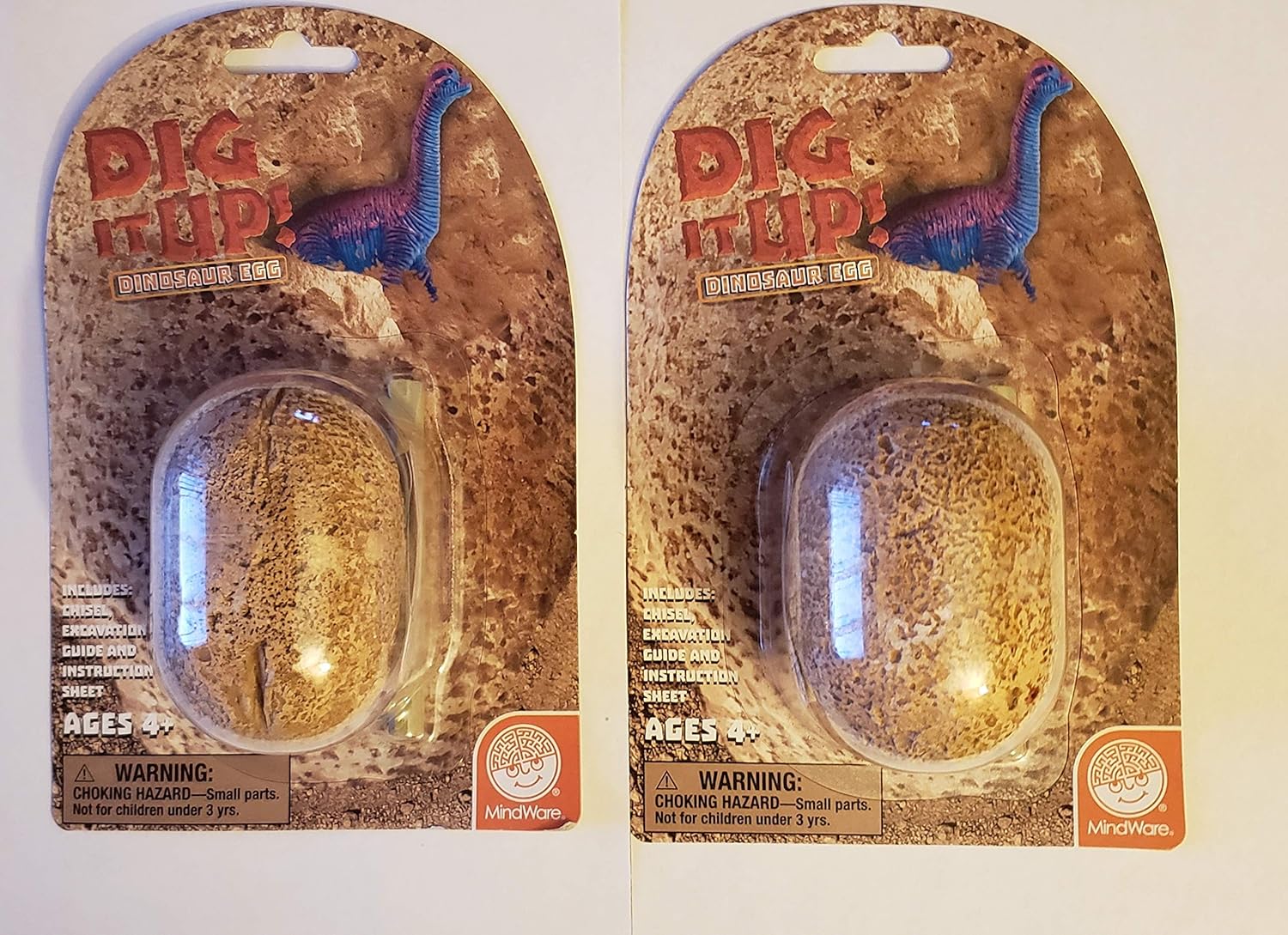 Dig It Up! Set of 2 Single Dinosaur Egg ! A Different Dinosaur in Each Egg!