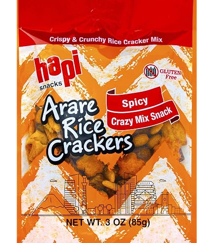 Amazon.com: Hapi Spicy Crazy Mix Arare Rice Crackers, 3 oz (Pack