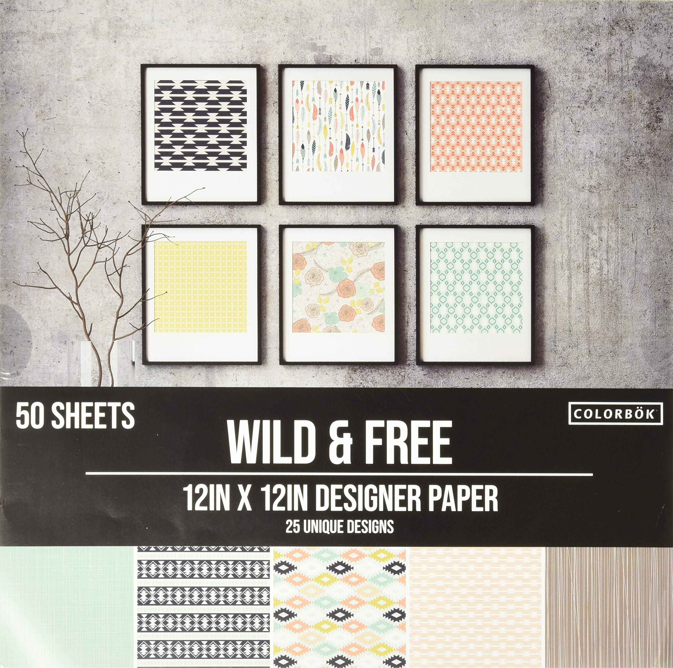 Colorbok Designer Paper Pad, 12" x 12", Wild & Free Buy Online in