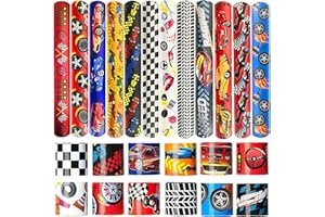 CZWXOXO 24 Pcs Race Car Party Decorations Favors Racing Bracelet Racing Wristbands Bracelet Checkered Slap Bracelets Dirt Bike Task Game Decorations Car Birthday Party Supplies