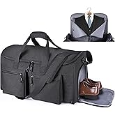 HILOMON Convertible Duffle Bags for Travel Carry On Suit Duffle Bags with Shoulder Strap 2 in 1 Hanging Garment Duffle Bag for Men Women