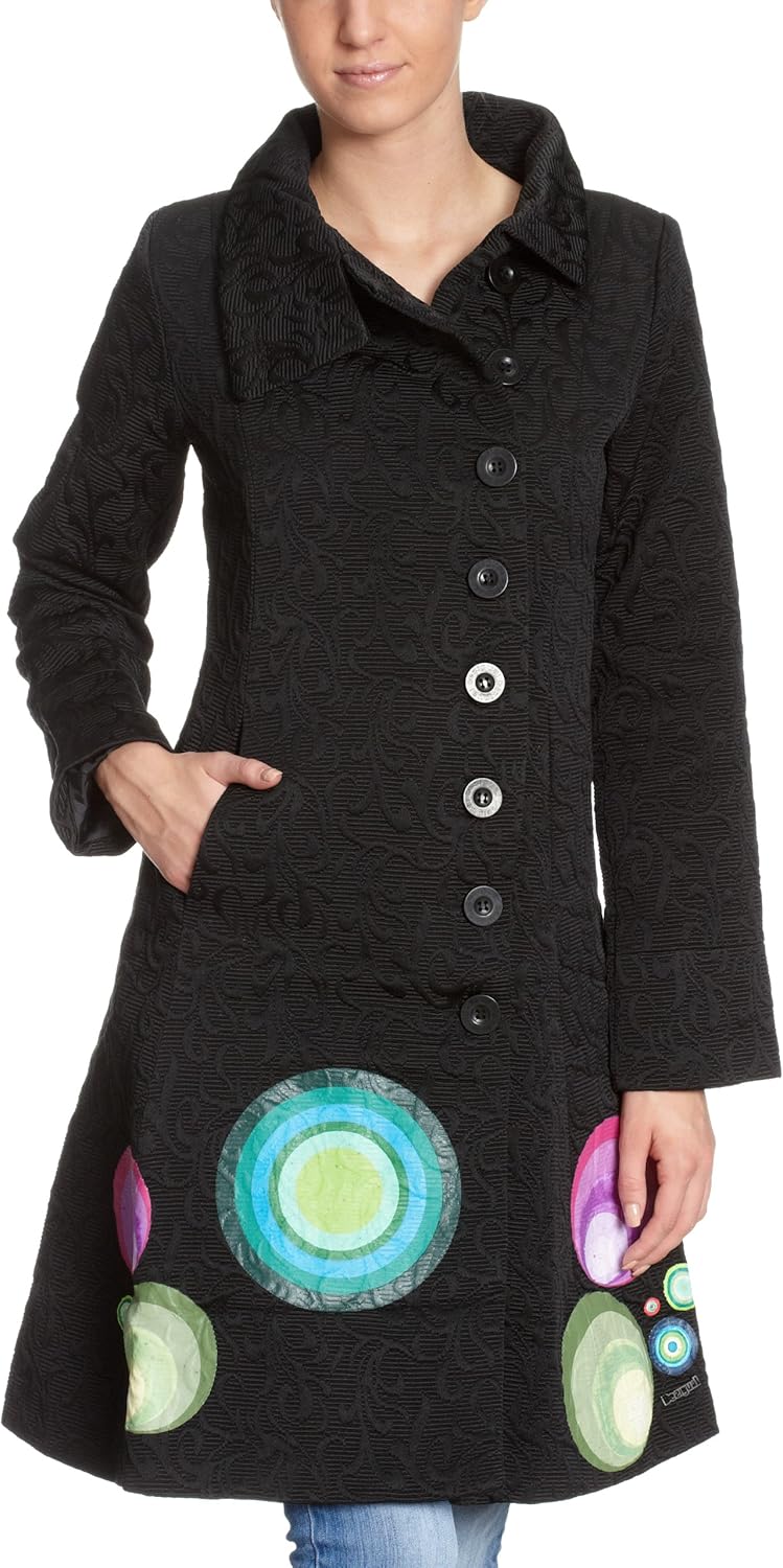 Desigual Women's Jacquard Coat Black UK 10 Amazon.co.uk Clothing
