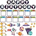 Decorably 93Pcs Space Birthday Board Classroom Decor with Accompanying Borders, Space Theme Classroom Decor, Outer Space Classroom Decorations, Space Themed Classroom Decor, Classroom Space Decor