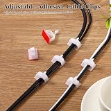 Sukudon 150 Pcs White Adjustable Cable Clips Self-Adhesive Wire Holder view 2