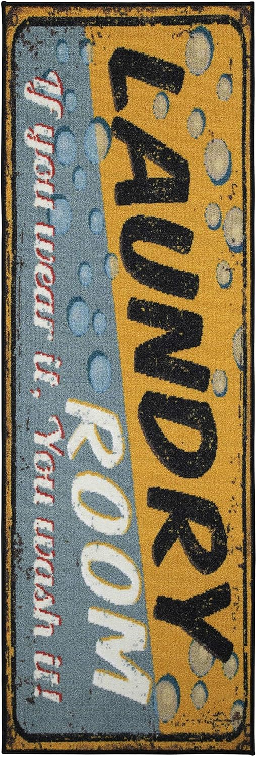 Ottomanson Runner Rug, 20" x 59", Orange/Gray: Furniture & Decor