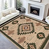 Area Rug 5x7 Western Rug Living Room Southwestern Aztec Rugs Machine Washable Tribal Navajo Southwest Rug Non Slip Printed Low-Pile Indoor Floor Carpet for Dining Room Bedroom Office, Camel