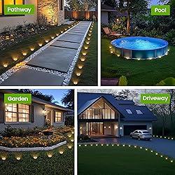 PATIOWIN Mini Solar Ground Lights, 12 Pack Solar