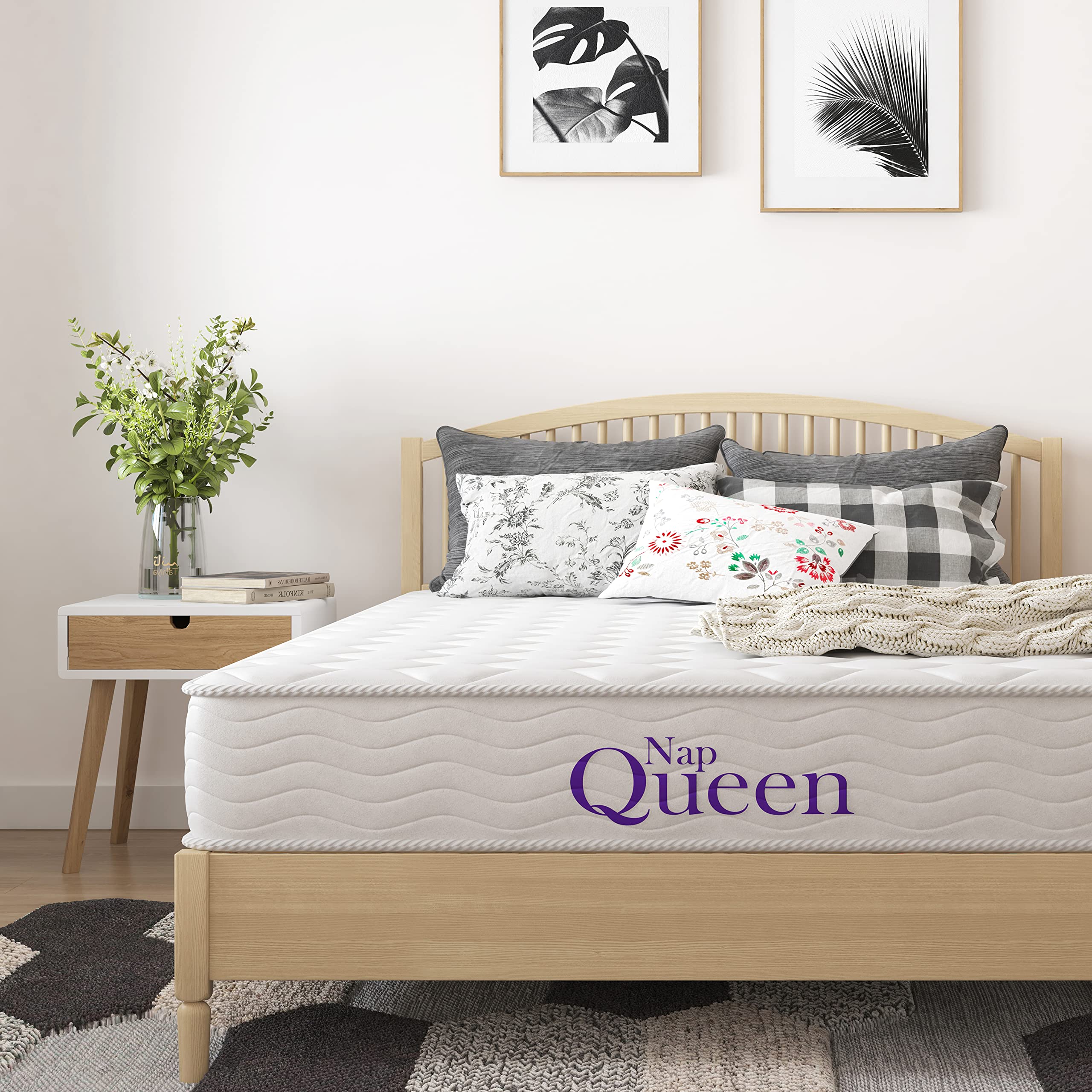 Photo 1 of ** NEW / NO RETURNS** NapQueen 8 Inch Innerspring Queen Size Medium Firm Memory Foam Mattress, Bed in a Box,White