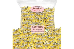 ZEESKEIT Repackaged Laffy Taffy Pineapple Chew Candy 2 Lb, Individually Wrapped Chewy and Tangy, Easter, Birthdays