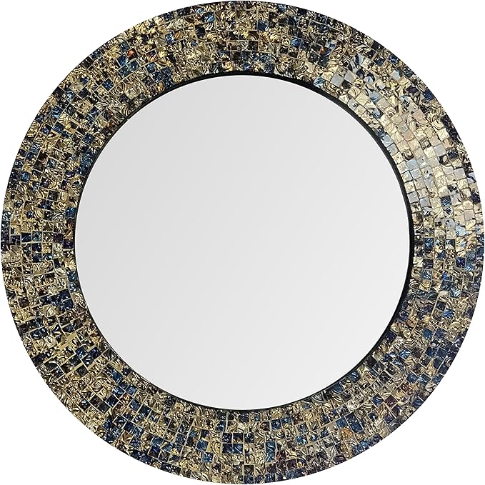 DecorShore 20" Jewel Tone Accent Mirror, Round Decorative