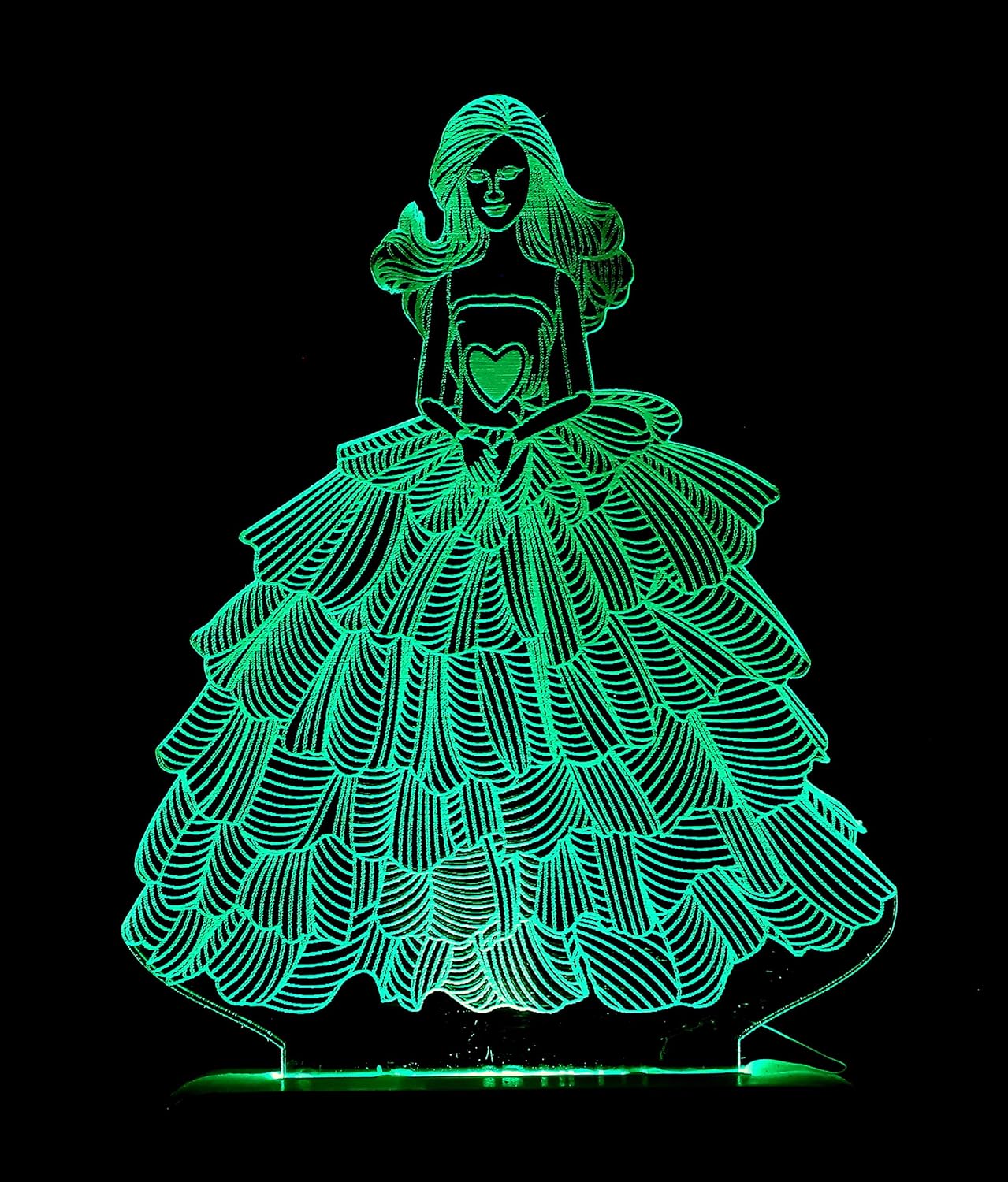 Buy Vimbi 2022 Barbie Girl 7 Color Changing 3D Illusion LED Acrylic