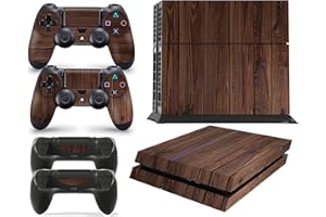 GNG PS4 Console Wood Skin Decal Mahogany Vinal Sticker + 2 Controller Skins Set