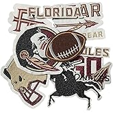 9PCS Florida Iron On Patches,Embroidered Applique Football for Jeans, T-Shirts, Hats, Backpacks & Sports Gear.(QS