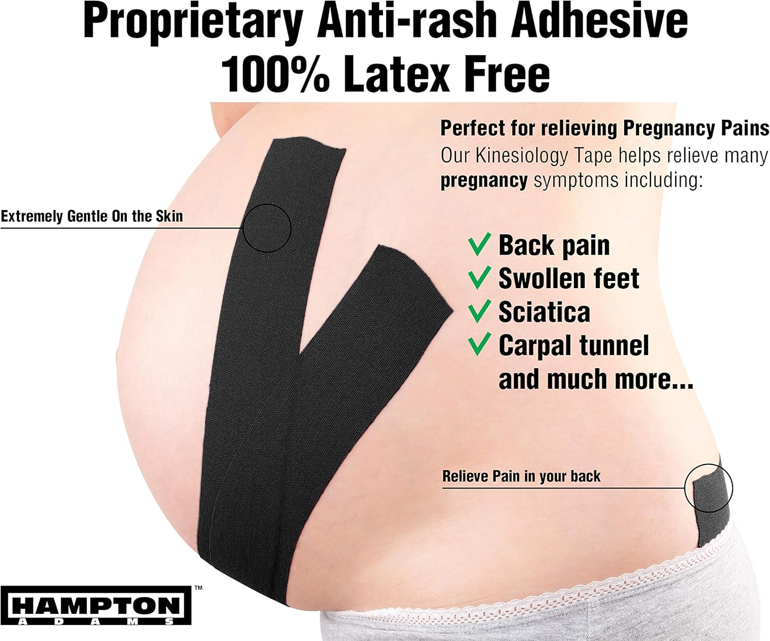 (2 Pack) Kinesiology Tape for Physical Therapy Sports Athletes – Latex Free Elastic, 16ft Water Resistant Kinetic Uncut Kinesio Tape for Knee Pain, Elbow & Shoulder Muscle - Black: Health & Personal Care
