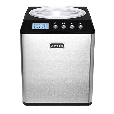 Whynter ICM-201SB Upright Automatic Ice Cream Maker 2 Quart Capacity Built-in Compressor, no pre-freezing, LCD Digital Display, Timer, Stainless Steel Mixing Bowl, 2.1