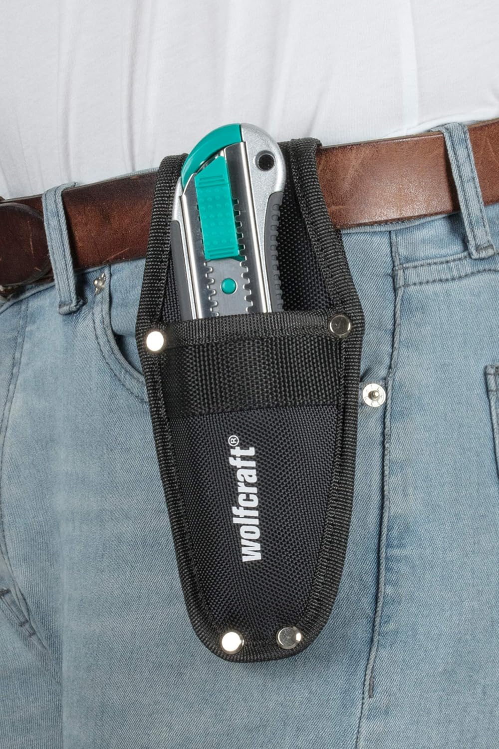 wolfcraft Knife Holster I 4281000 I for Carrying a Knife on a Belt - Durable, Versatile Holder for Knife Sizes - Image 5