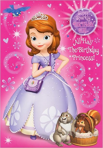 Amazon Com Sofia The First Birthday Girl Tarjeta Y Insignia Office Products