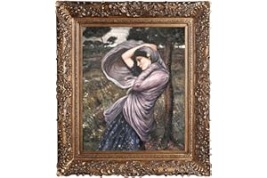 OverstockArt Boreas Framed Oil Reproduction of an Original Painting by John William Waterhouse, Burgeon Gold Frame, Organic P