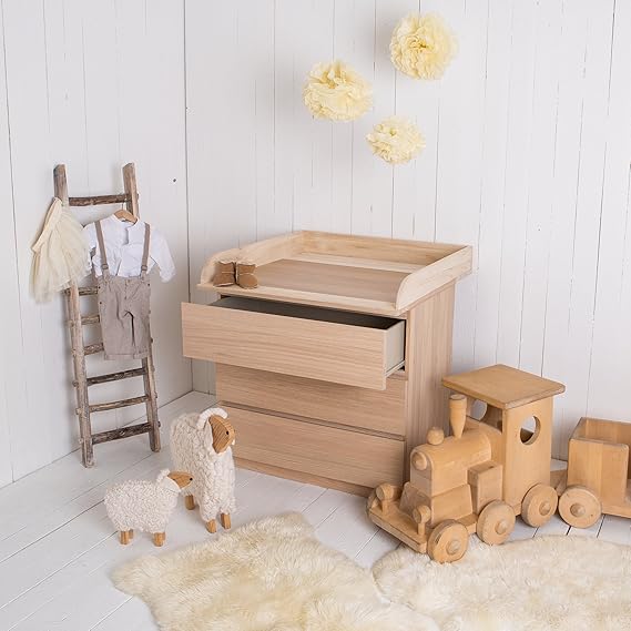 Bois naturel! Table à Langer Fixation/Top pour commode IKEA Malm ...