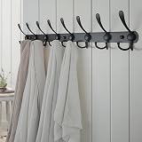 Dseap Coat Rack Wall Mount 74cm 8 Triple Hooks Stainless Steel Black view 3
