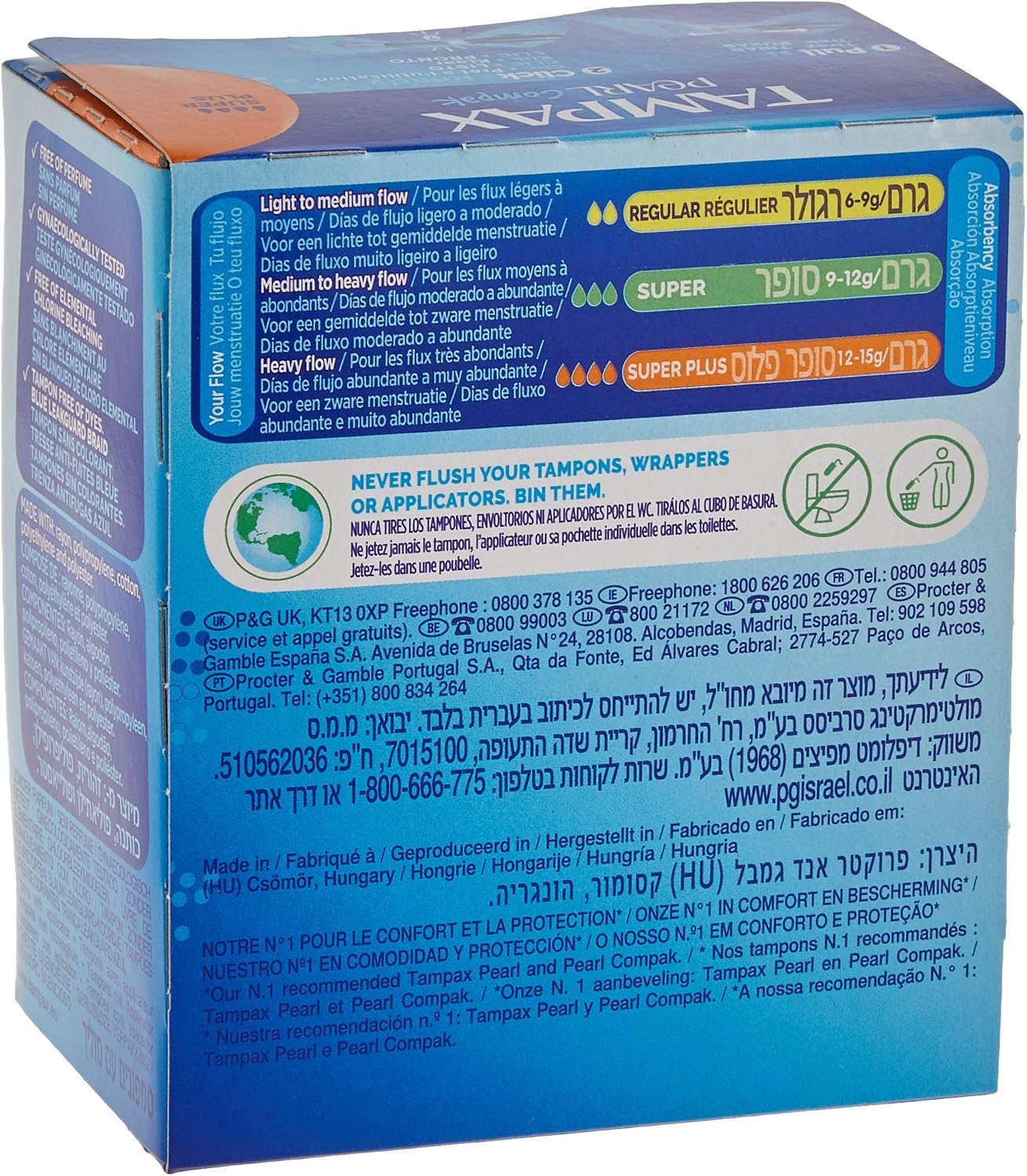 Tampax Pearl Compak Super Plus, Tampon with Applicator, Offers Comfort, Protection, and Discretion, 128 Count - Image 3