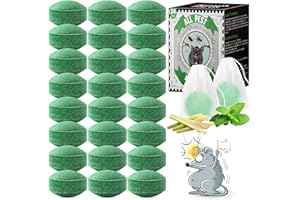REGUOA 24 Pack Peppermint Oil Rat Repellent - Powerful Rodent Repellent Plant-Based Ingredients for Outdoor Indoor Garage Car House, Mice Deterrent Safe for Kids & Pets, Easy to Use