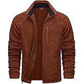 TACVASEN Men's Fleece Jackets Full Zip Up Lightweight Jacket Casual Stylish with Pockets for Outdoor Office