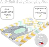Babycurls Deluxe Anti-Roll PVC Changing Mat Elephant Chevron 69x45x8cm view 5