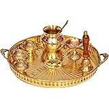 E-Handicrafts Pure Brass Pooja thali Set