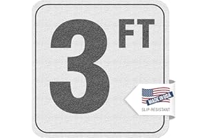 Aquatic Custom Tile, 3FT Pool Depth Markers, 6x6 Inches Vinyl Pool Stickers, Swimming Pool Number Markers, Pool Safety Signage, Adhesive Pool Depth Marker Sticker for Decks, MADE IN USA - (1 Pack)