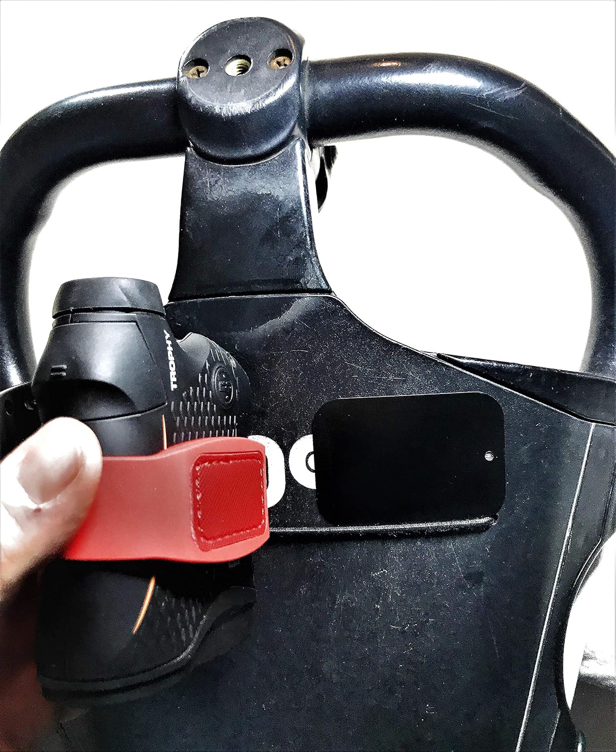 Less is more golf rangefinder Magnetic Holder Band (Strap) (Red), with Adhesive Metal Plate - Image 3