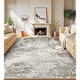 8x10 Area Rugs Machine Washable - Modern Abstract Large Rugs for Living Room Soft Anti-Skid Thin Carpet for Bedroom, Under Dining Table, Nursery, Farmhouse,Home Office (8'x10' Brown Grey)