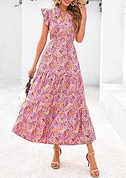 PRETTYGARDEN Women's 2025 Summer Floral Midi Dress