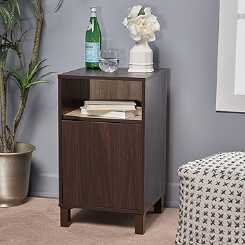 Christopher Knight Home 303655 Linnea Wood Cabinet, Walnut/Sanremo Oak/Brown