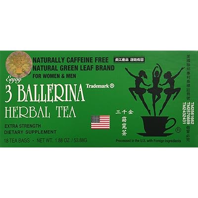 3 Ballerina Diet Tea Extra Strength for Men and Women (6 Boxes x 18 Bags)