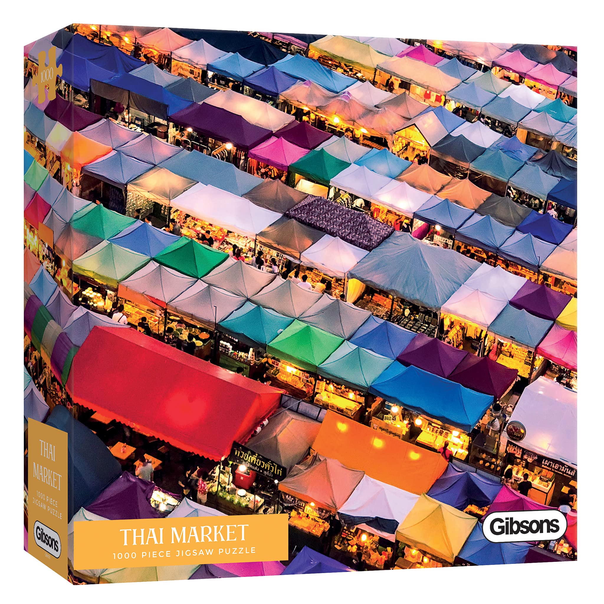 Thai Market | 1000 Piece Jigsaw Puzzle | Travel Photography Puzzle | Sustainable Jigsaw Puzzle for Adults | Premium 100% Recycled Board | Great Gift for Adults | Gibsons Games