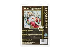 Dimensions 'A Kiss for Snowman' Counted Cross Stitch Kit, 18 Count White Aida, 6" x 6"