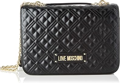 moschino black leather shoulder bag