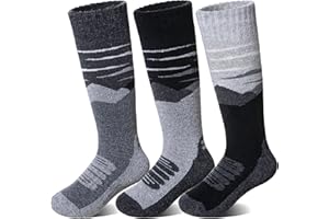 SeeyAN Kids Merino Wool Ski Socks Boys Girls Thermal Warm Boot Thick Winter 3 Pairs Cozy Socks For Skiing & Snowboarding