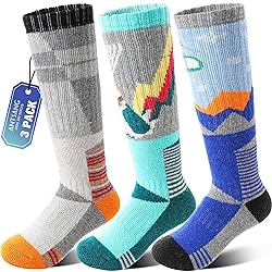 ANTSANG Kids Merino Wool Ski Socks for Girls Boys