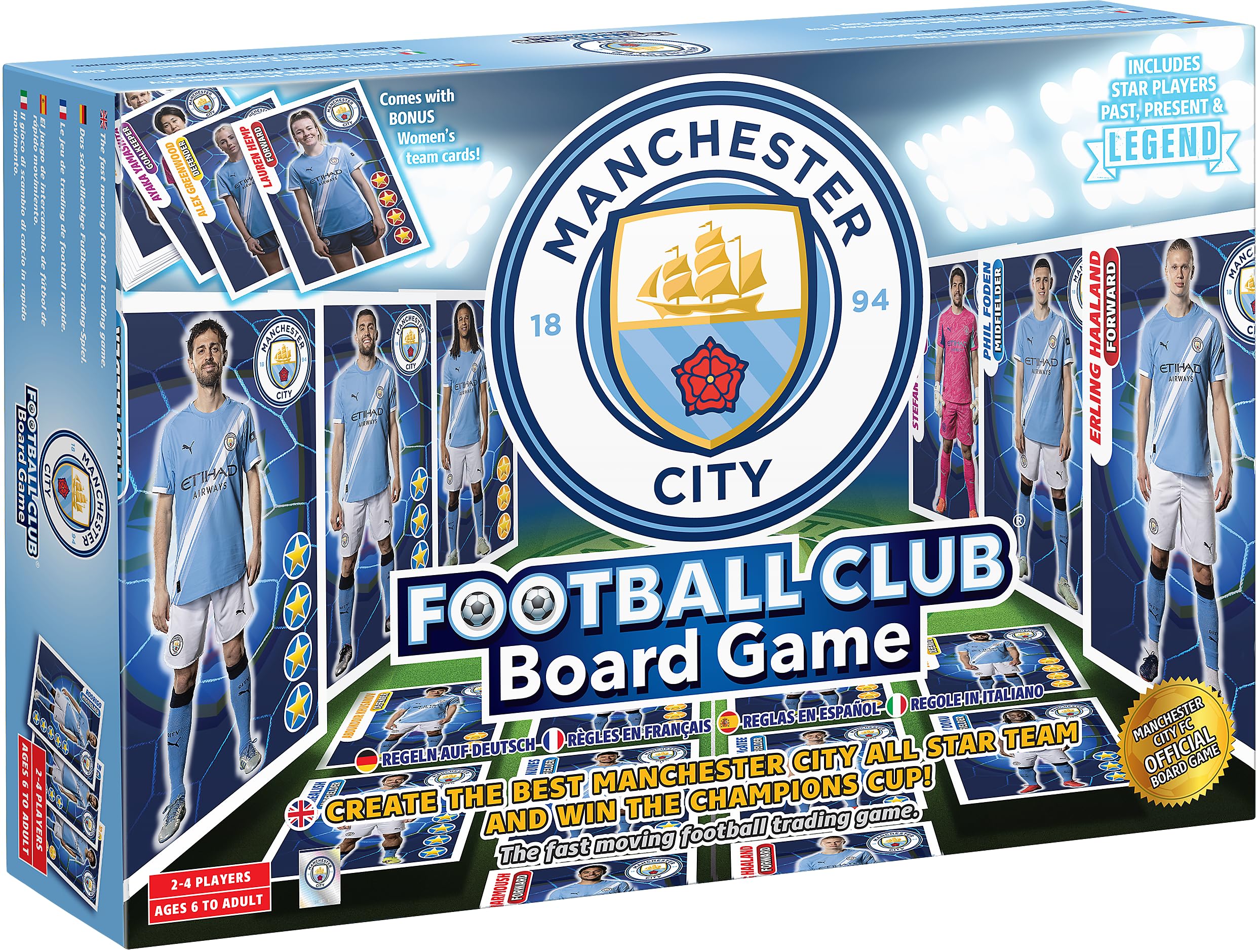 Manchester City Board Game By Football Billionaire Board Games | Family Board Games for Kids and Adults | Ages 6+ | Trading & Family Strategy Board Game Game for 2-4 Players (MANCHESTER CITY)